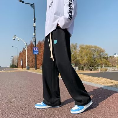 Quần thể thao in hình tình yêu thời trang mỹ m-5xl cho nam mùa xuân và mùa thu quần âu lớn xu hướng quần thẳng