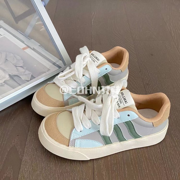 Giày Vải Canvas Da Cổ Thấp Phong Cách Harajuku Hồng Kông Thời Trang Mùa Thu 2023