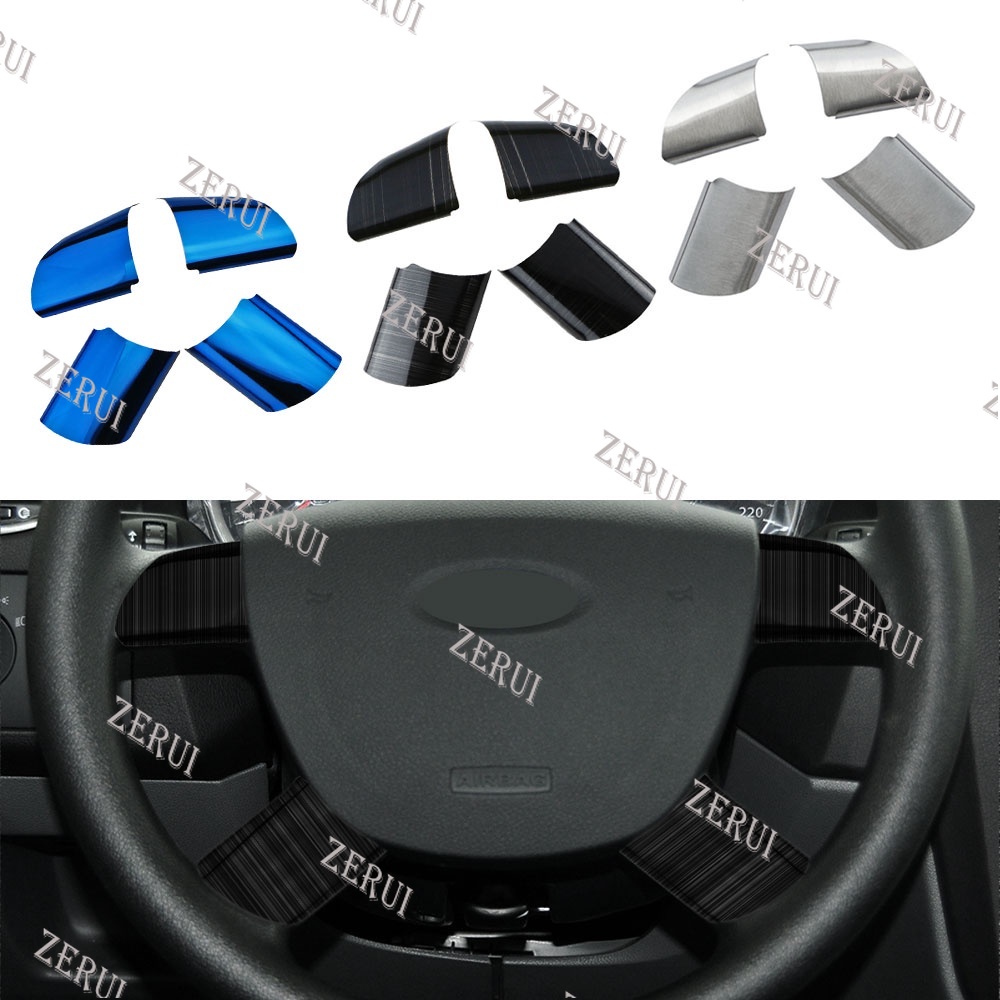 Zr cho ford focus 2 mk2 2005 - 2011 nội thất ô tô bằng thép không gỉ trang trí vô lăng bìa dán phụ kiện trang trí