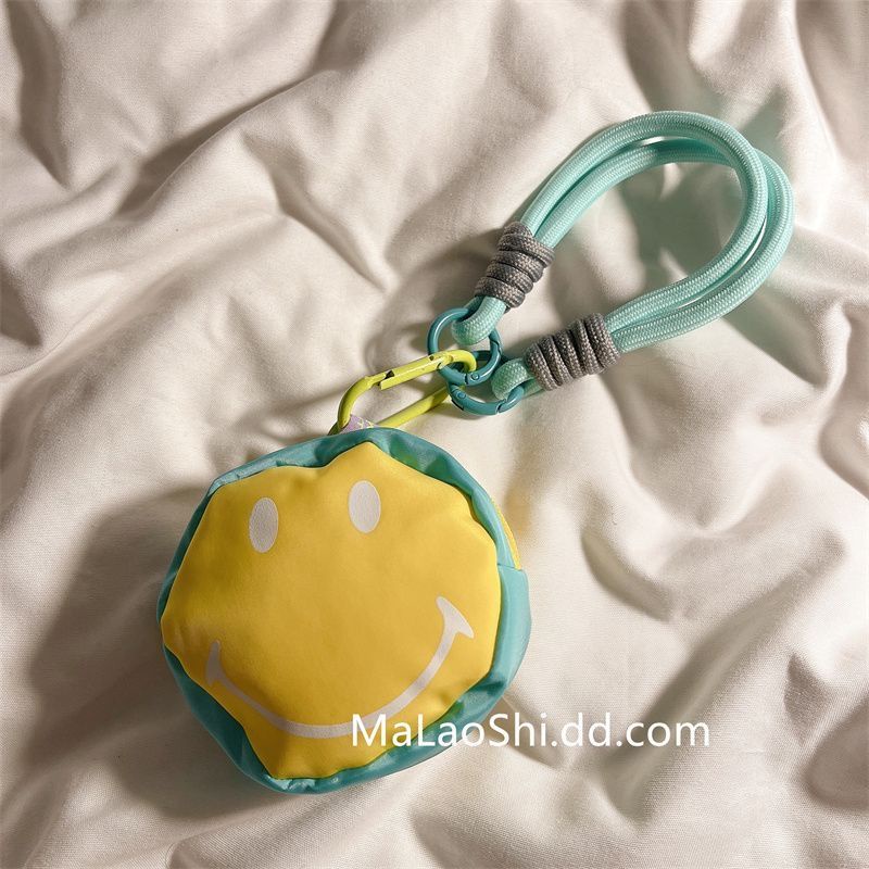 Màu sắc dễ thương ví tiền xu mặt cười dây đeo tay dây đeo ví nhỏ