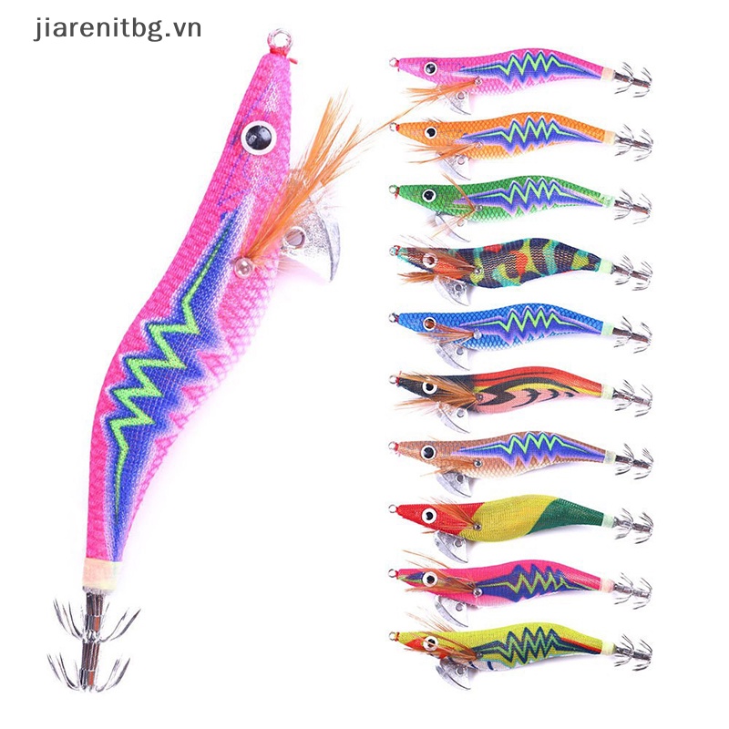 Jj mồi câu tôm gỗ 2.5 # 3.0 # 3.5 # chì chìm mực mồi phát sáng bạch tuộc mực nang mồi tôm vn