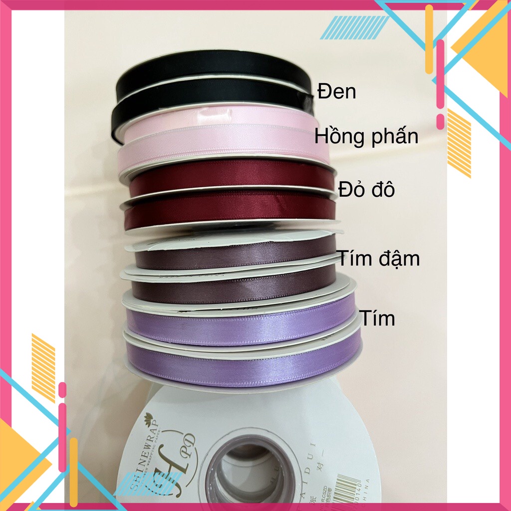 - Ruy Băng Lụa bản 1cm-Loại Đẹp