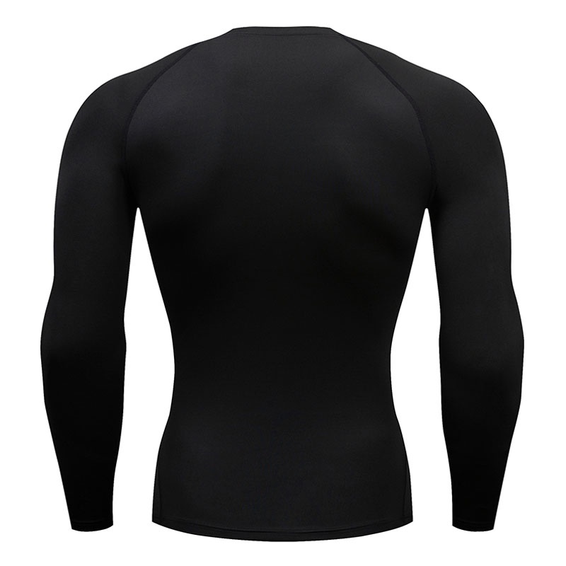 Compression shirt nam quick dry t-shirt dài tay màu đen thể thao top gym mồ hôi thoáng khí thể hình t-shirt tracksuit 2099