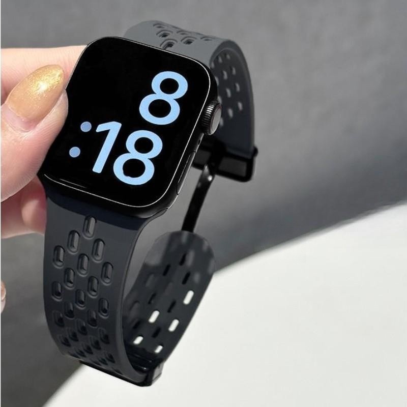Dây đeo đồng hồ silicon rỗng cho Apple Watch Ultra 7 8 se 6 5 49mm 44mm 45mm 40mm 41mm