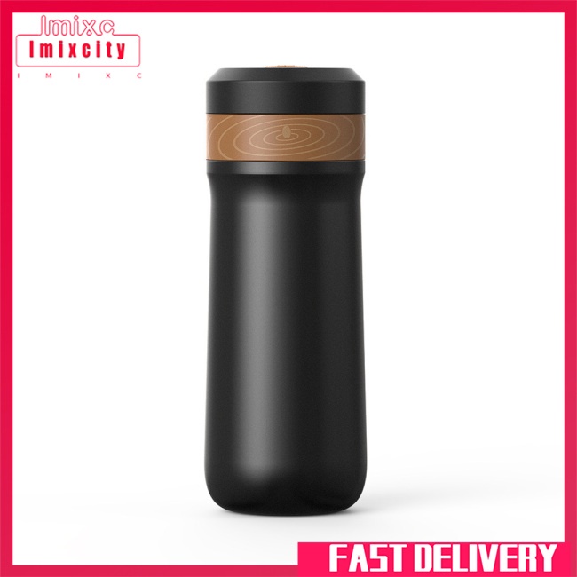 Imixcity 320ml máy ép cà phê cách nhiệt di động 360 độ máy pha cà phê bằng thép không gỉ chống rò rỉ