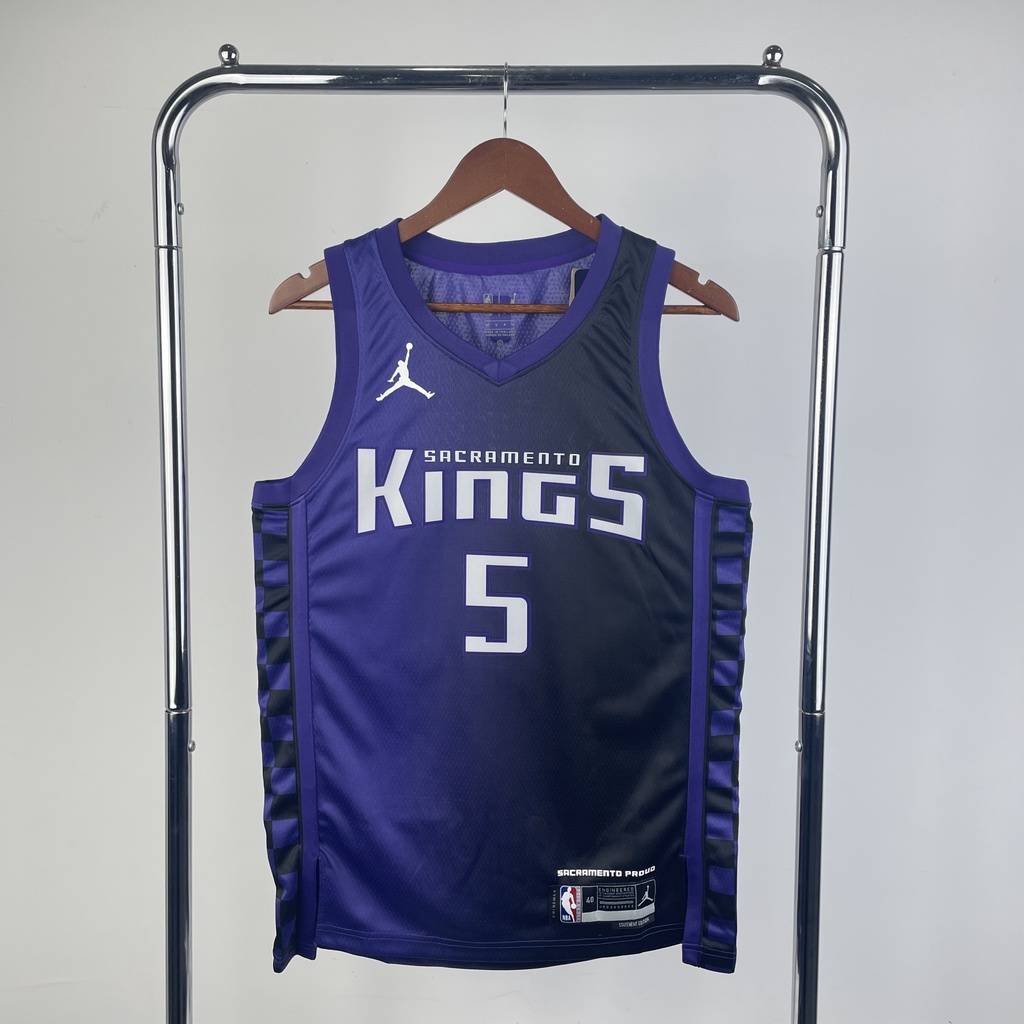 Áo Đấu sacramento kings Mùa 23-24 #5Fox Áo Ba Lỗ Chơi Bóng Rổ Màu Tím Số 0 Thời Trang Dành Cho Nam Giới