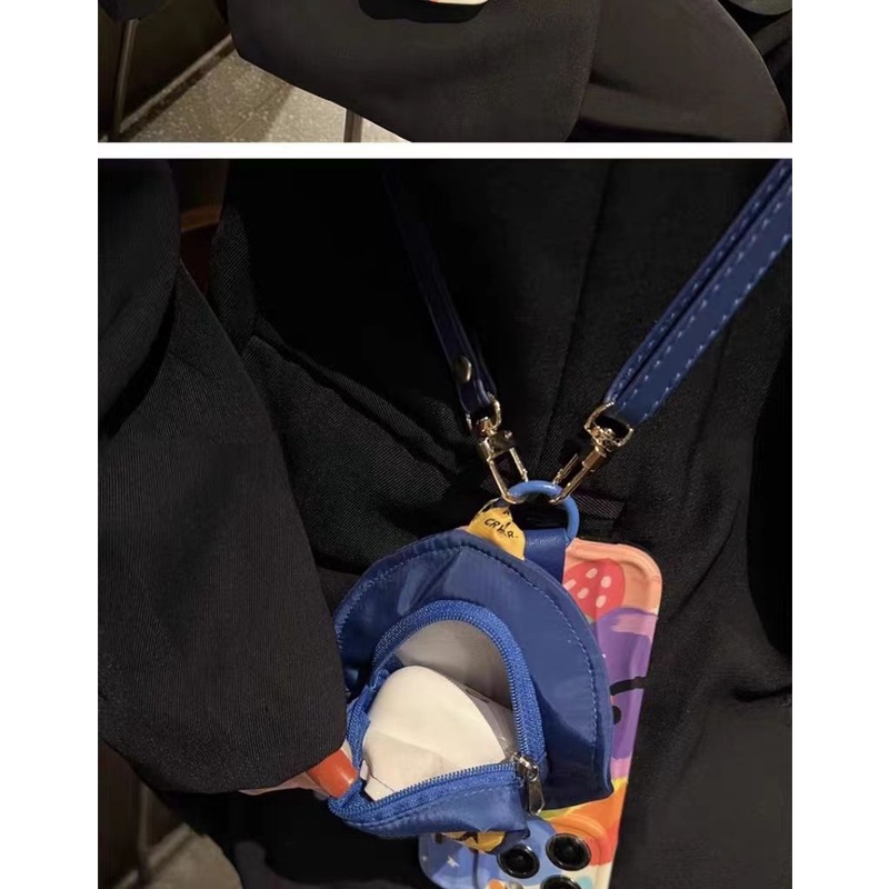 Túi đựng điện thoại có mũ màu xanh da trời đầy màu sắc cho apple 14 pro leather crossbody rope mini coin purse vỏ điện thoại cho iphone 14 pro max / 13 pro max / 13 pro / 12 pro max / 12 pro / 11