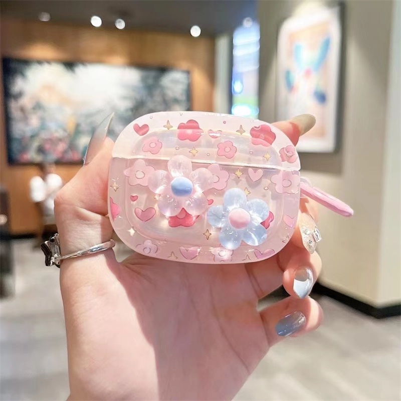 Vỏ airpods Three-dimensional hyun ya flower thích hợp cho airpods1 / 2 3 pro pro2 earphone set vỏ bảo vệ bluetooth không dây air pods pro 3 earphone protective case