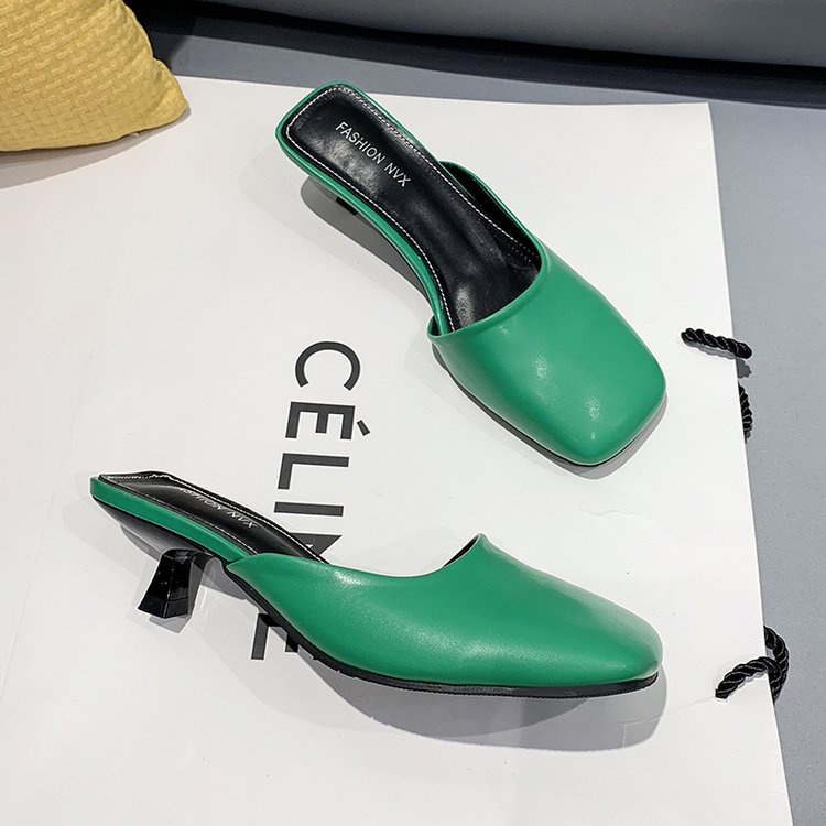 Giày cao gót vuông ngón chân stiletto thời trang dép nữ size 35-39