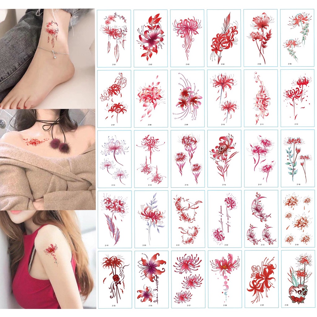 30 bộ hình xăm dán dễ thương cho động vật gilr không thấm nước hình xăm lâu dài