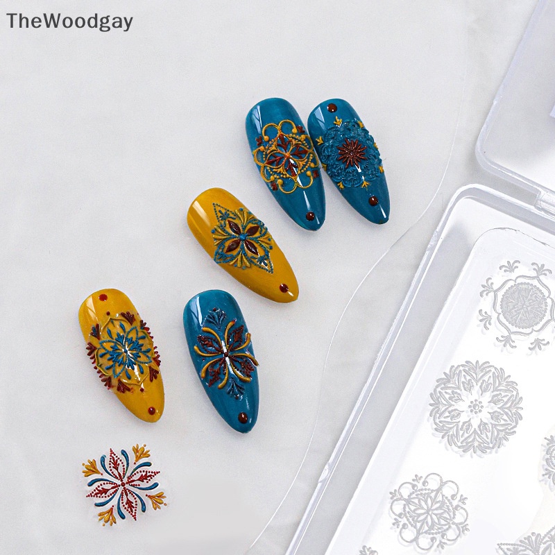 Thewoodgay 1pc relief sweater snowflake 3d acrylic khuôn ảnh khung ảnh silicone nail art nails diy nail art templates nails mold en