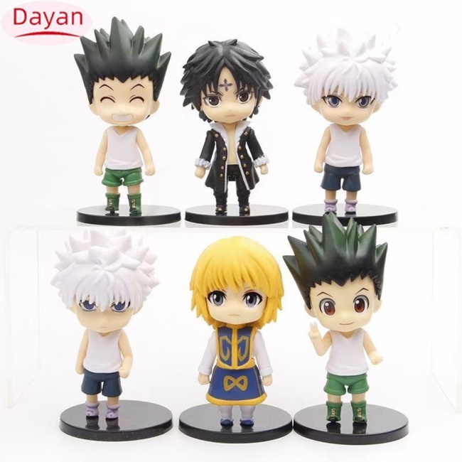 Dayan 6 chiếc / túi anime hunter x hunter hình mô hình gon freecss killua zaolydeck kurapica doll toy