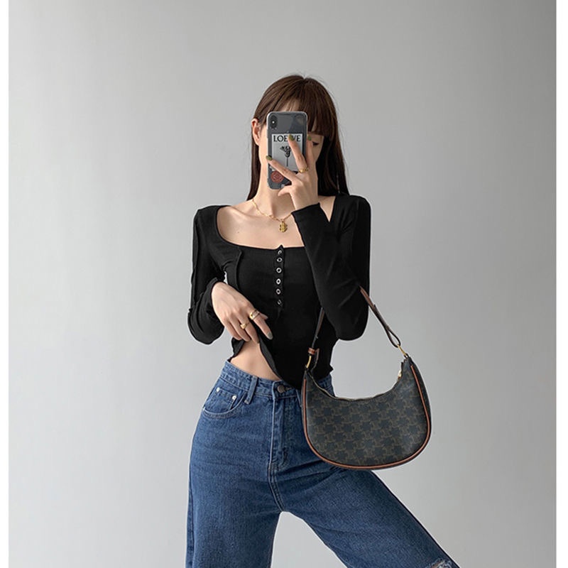 Áo thun nữ MMIOT tay dài mặc bên trong thiết kế xuân thu hotgirl