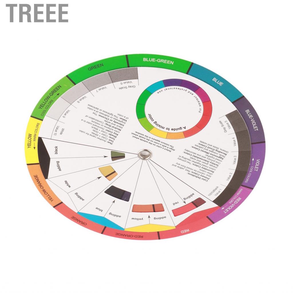 Treee Tattoo Colour Wheel - Paint Mixing & Learning Guide Art Class/Teaching Tool