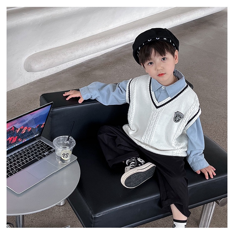 Áo len trẻ em nhật bản và hàn quốc preppy vest vest áo khoác hợp thời trang