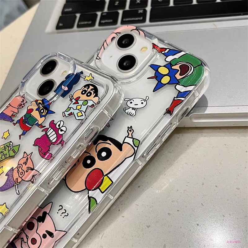 Anime cartoon air cushion dễ thương bút chì màu shinchan action kamen vỏ silicon cho samsung galaxy s20fe s20 s21 s22 s23 s30 plus ultra 5g vỏ mềm tpu trong suốt