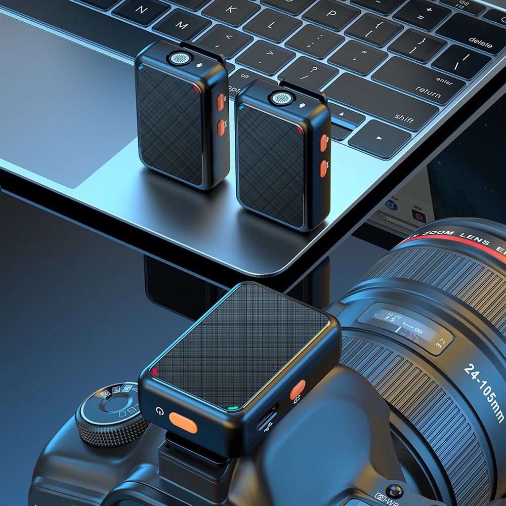 Micrô ghi âm lavalier không dây hệ thống micrô có ve áo kênh đôi cho điện thoại thông minh máy ảnh dslr dv vlog youtube live