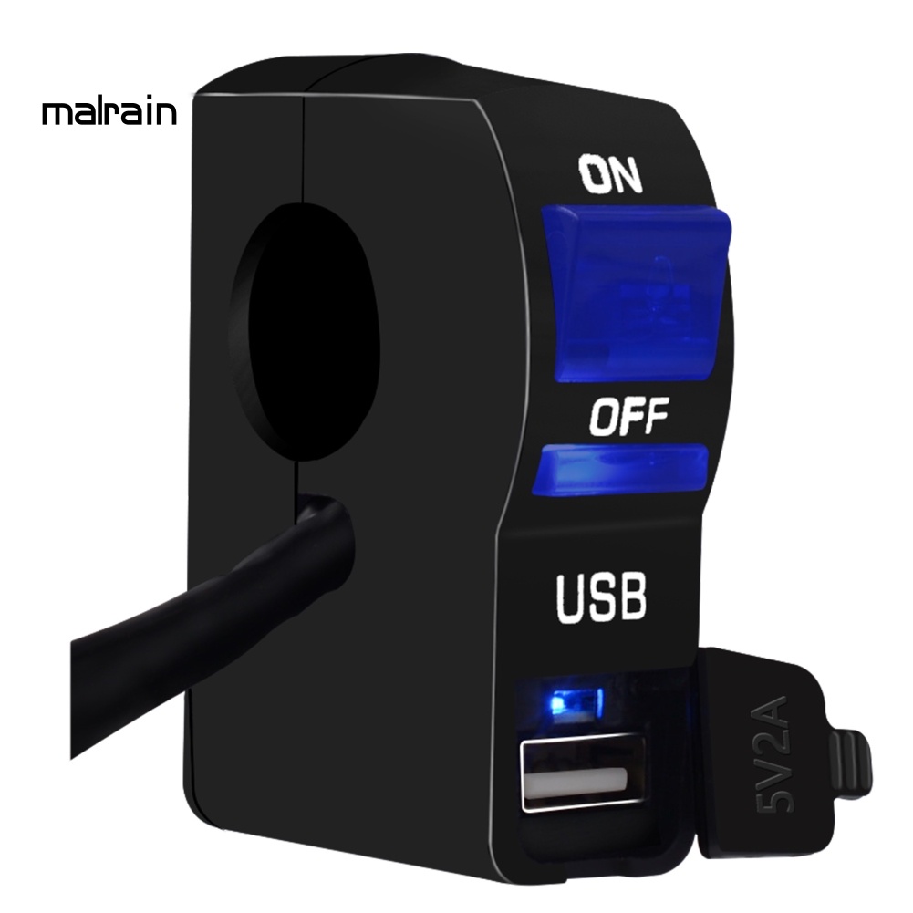 Công Tắc Đèn Pha Xe Máy 12V Có Đèn Báo Hiệu Một Cổng Sạc Màu Trong Suốt