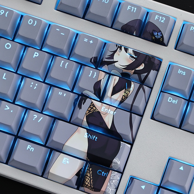 Kisaki Keycaps Cherry Profile Blue Archive Anime PBT Dye Sub Bàn Phím Cơ Keycap