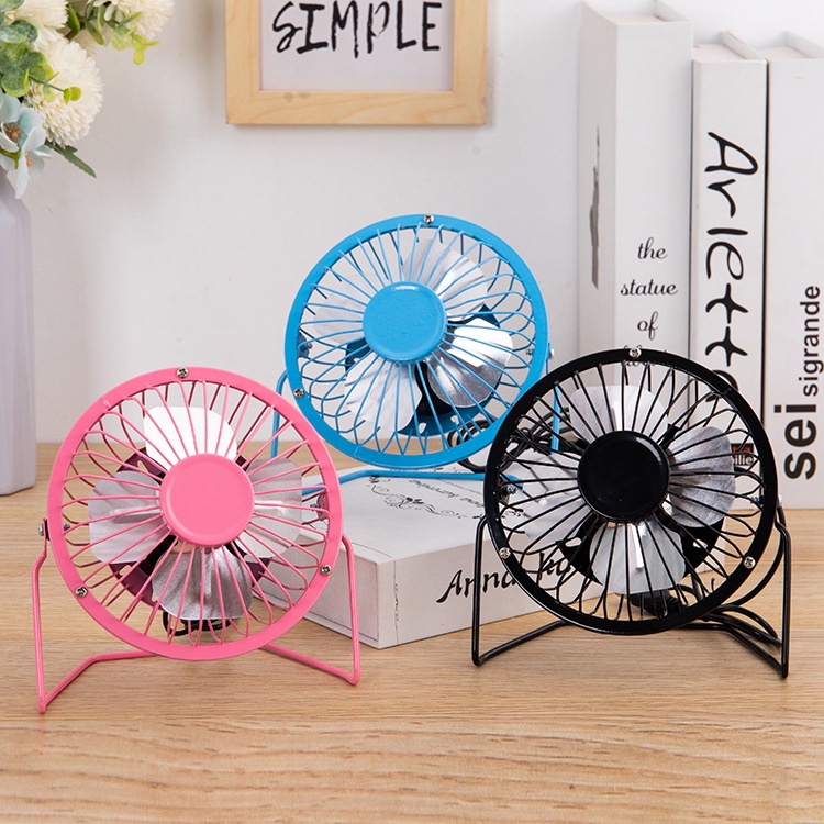 Quạt mini lồng sắt sử dụng cổng USB đường kính 13cm quạt để bàn.