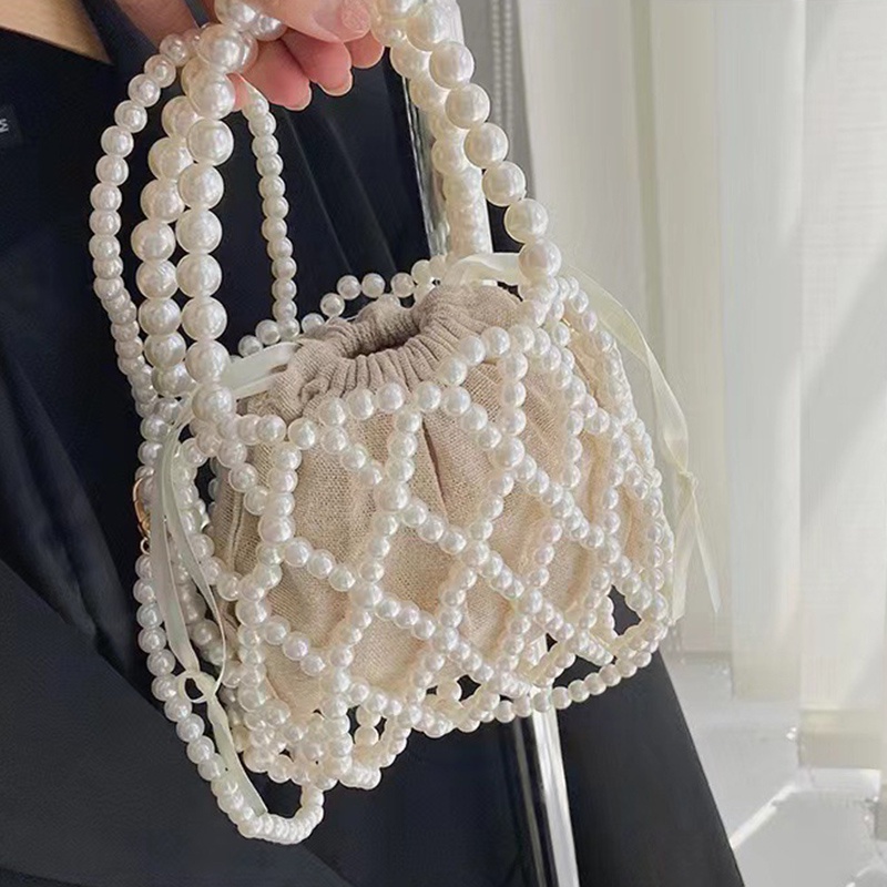 Túi Xách Đeo Chéo Đính Hạt Ngọc Trai Thời Trang Mùa Hè Dành Cho Nữ