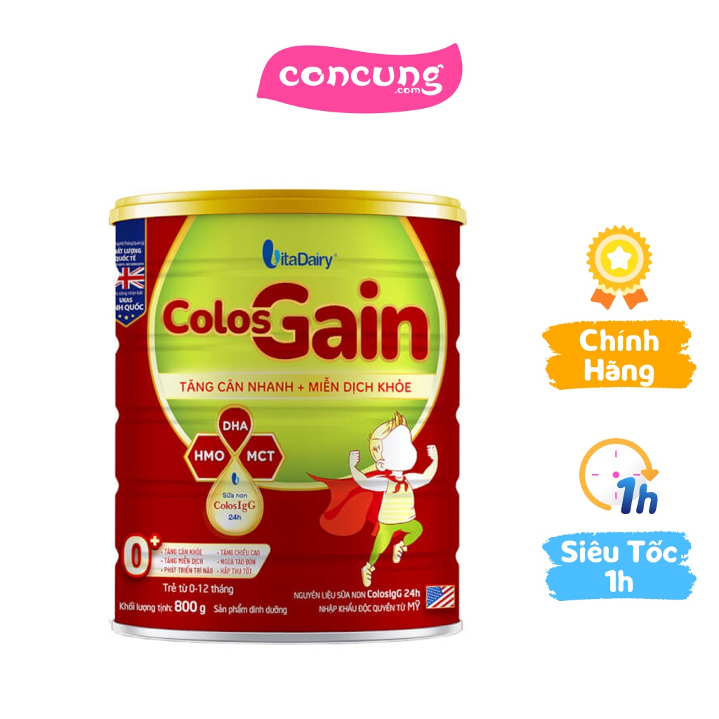 Sữa Colos Gain 0+ 800g 