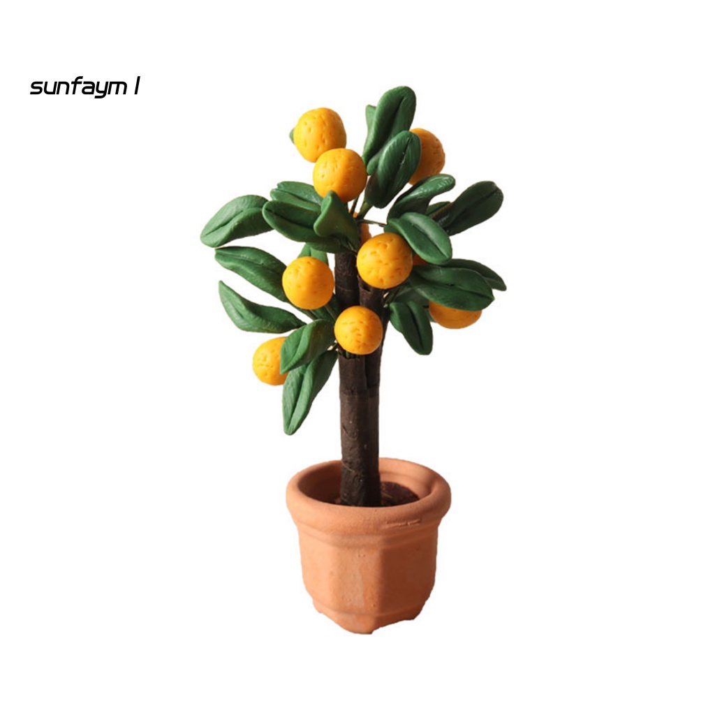 Cây Bonsai Mini Không Phai Màu Siêu Nhẹ Trang Trí Nhà Búp Bê 1: 12