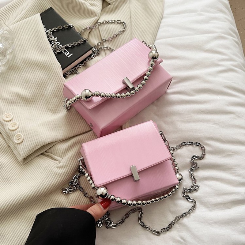 Túi Đeo Vai Hình Vuông mini Đính Ngọc Trai Thời Trang Dễ Phối Đồ Cho Nữ