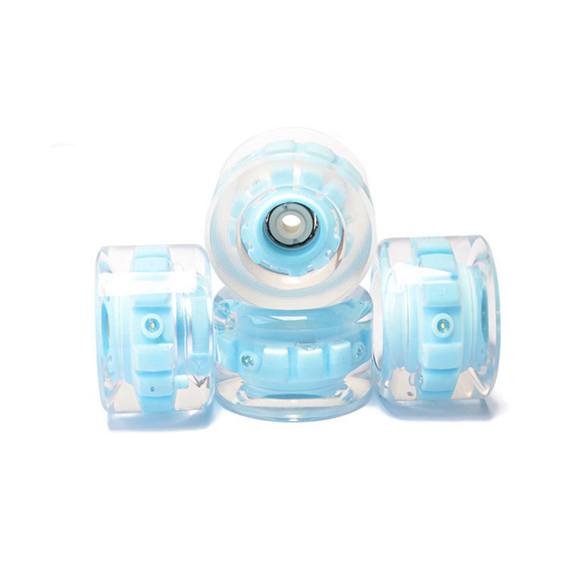 Set 4 Bánh Xe Ván Trượt 6 Bóng Đèn Dạ Quang Bằng PU Co Giãn Cao Cấp