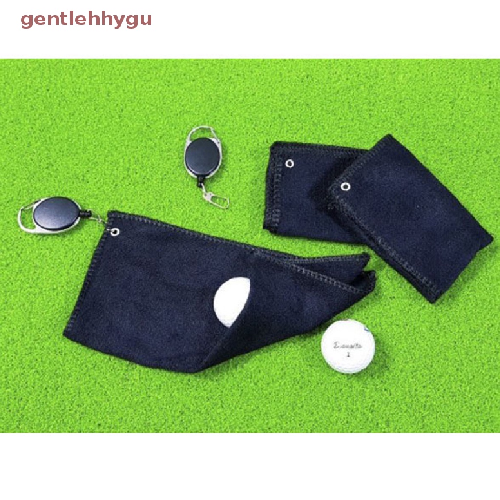 Khăn Lau Bóng Golf Hình Vuông Mini Kèm Móc Khóa Có Thể Thu Gọn Tiện Dụng