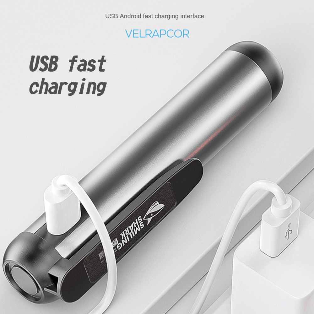 Đèn Kẹp Bút Hình Cá Mập Cười Đèn Pin Mini Cầm Tay Đèn Pha Lớn Đèn Bên Có Khả Năng Hấp Thụ Từ Tính Mạnh Đèn Pin Đèn Pin