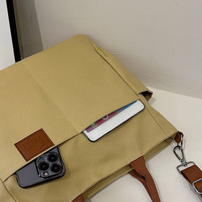 Túi Xách Tay Bằng Vải Canvas Thiết Kế Giản Dị Thời Trang Dành Cho Nữ