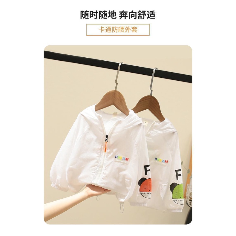 Áo Khoác Chống Nắng Tia UV Trọng Lượng Nhẹ Thoáng Khí Thời Trang Mùa Hè Cho Bé Trai