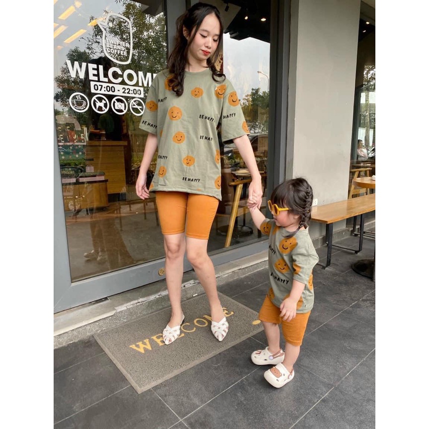 BỘ MẶT CƯỜI IN CHỮ BE HAPPY CHO BÉ GÁI 8-20kg