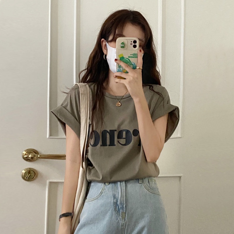 Áo Thun Ngắn Tay Form Rộng Phong Cách Cổ Điển Dành Cho Nữ