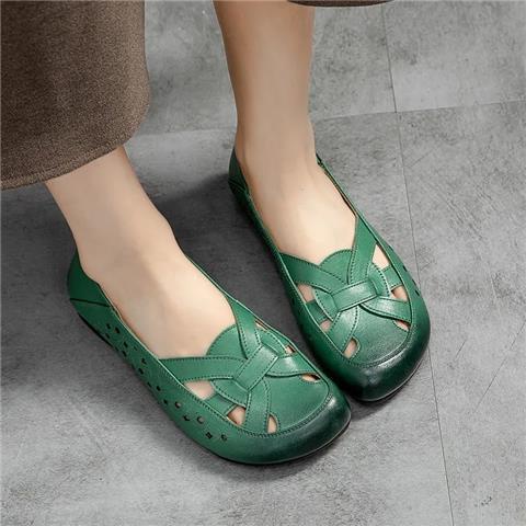 Xăng đan Da Đế Mềm Thoải Mái Dành Cho Phụ Nữ Trung Niên