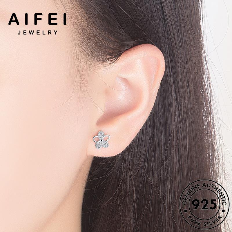 AIFEI JEWELRY Thời kim thời nữ bản trang phụ sức tua kiện bông cương moissanite thời hoa quốc hàn khuyên bạc thật vành 925 tròn nguyên xỏ tai trang E126