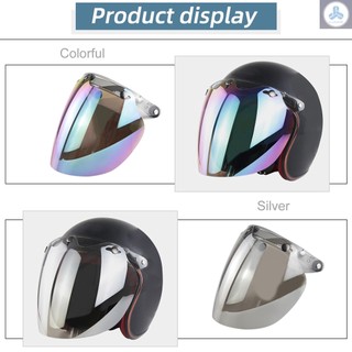 Open Face Helmet Visor Motorcycle Helmet Bubble Lens 3-Snap Bubble Wind Shield Visor