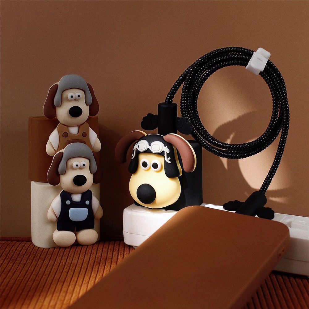 Vỏ Bọc Bảo Vệ Dây Cáp Sạc Iphone 18w / 20w Hình Chú Chó Master Dễ Thương