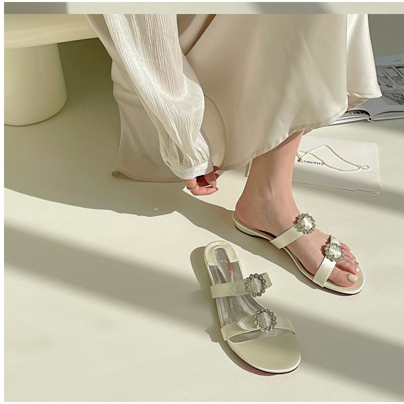 Giày Sandal Đế Thấp Hở Ngón Thời Trang Mùa Hè Dành Cho Nữ