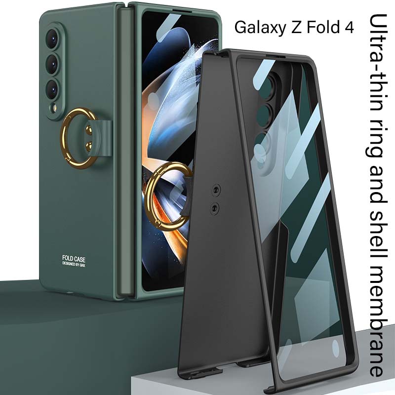 Ốp Điện Thoại Siêu Mỏng Dạng Gập 4 Trong 3 Có Vòng Đỡ Xỏ Ngón Cho Samsung Galaxy Z Fold 4