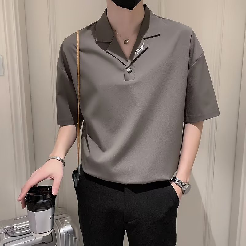 Áo Thun polo Ngắn Tay Cổ Tim Thời Trang Mùa Hè Dành Cho Nam