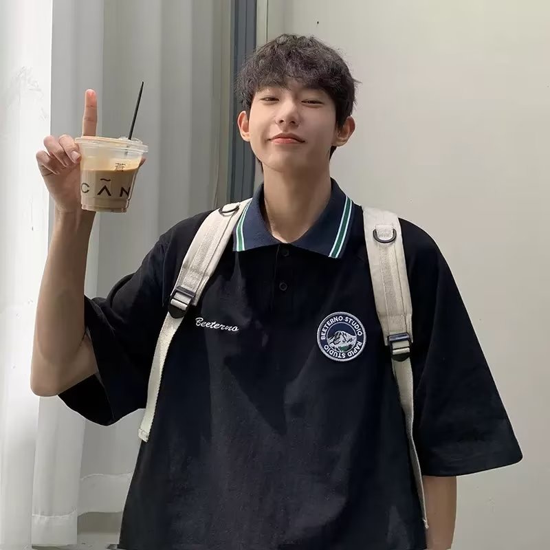 Áo Sơ Mi POLO Dáng Rộng Màu Trơn Thời Trang Mùa Hè 2023