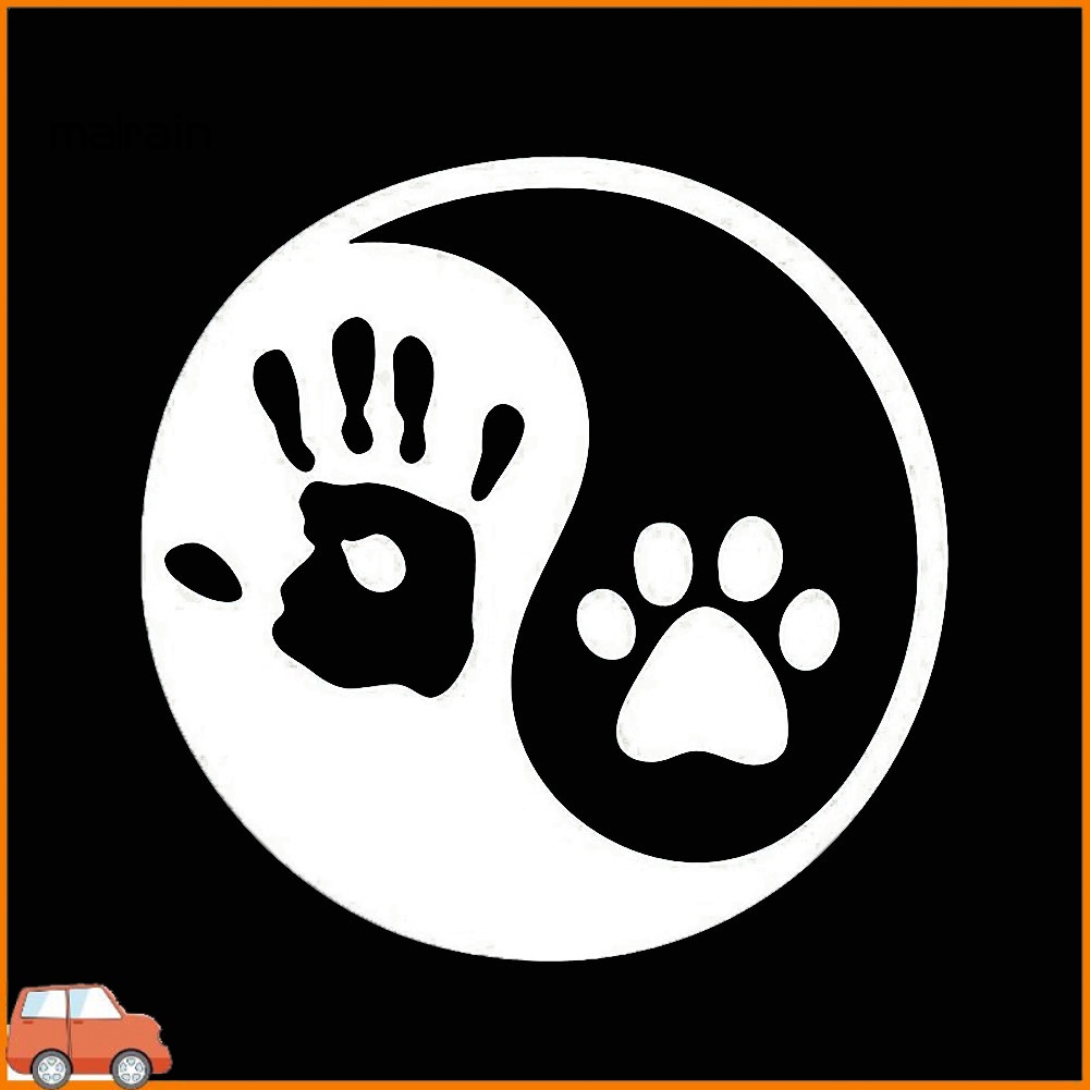 Đề Can Dán Trang Trí Cửa Sổ Xe Hơi Hình Dấu Chân Chó / Bàn Tay Người Phản Quang