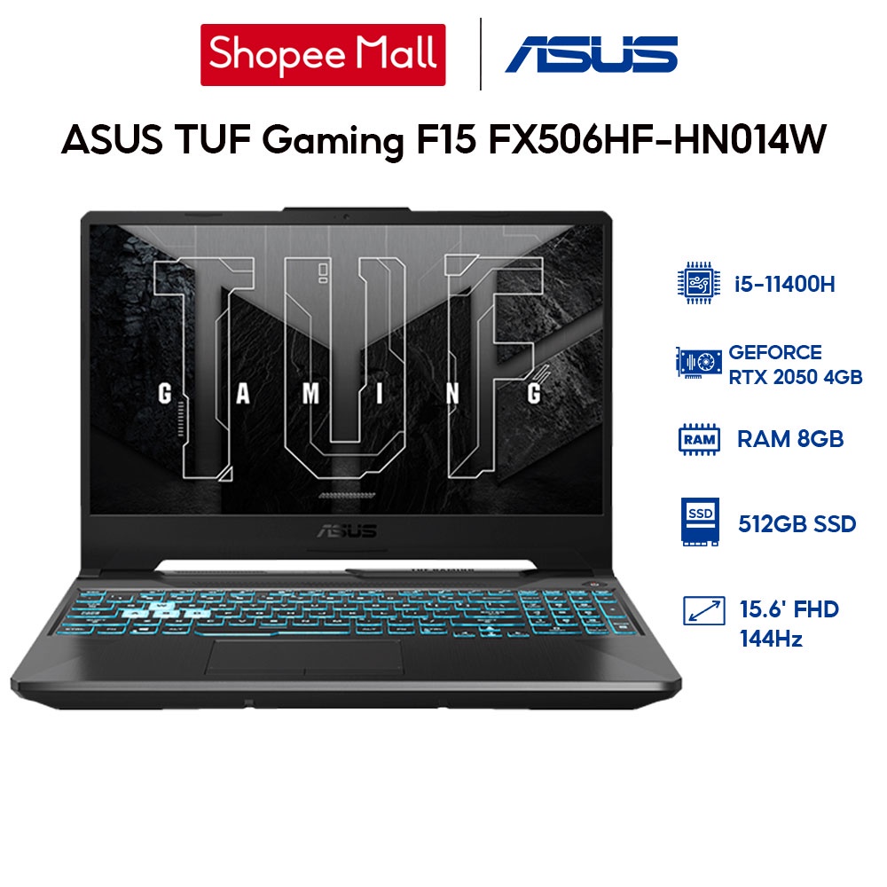 Laptop ASUS TUF Gaming F15 FX506HF-HN014W (i5-11400H|8GB|512GB|RTX™ 2050 4GB|15.6')