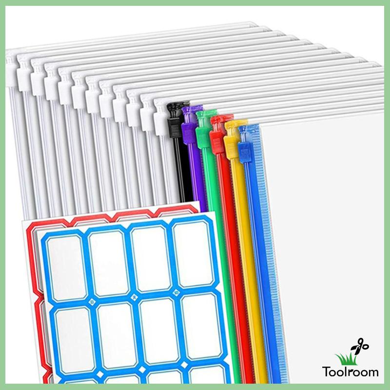 Bộ 18 Túi Đựng Tài Liệu 6 A6 Có Khóa Kéo Chống Thấm Nước Tiện Dụng