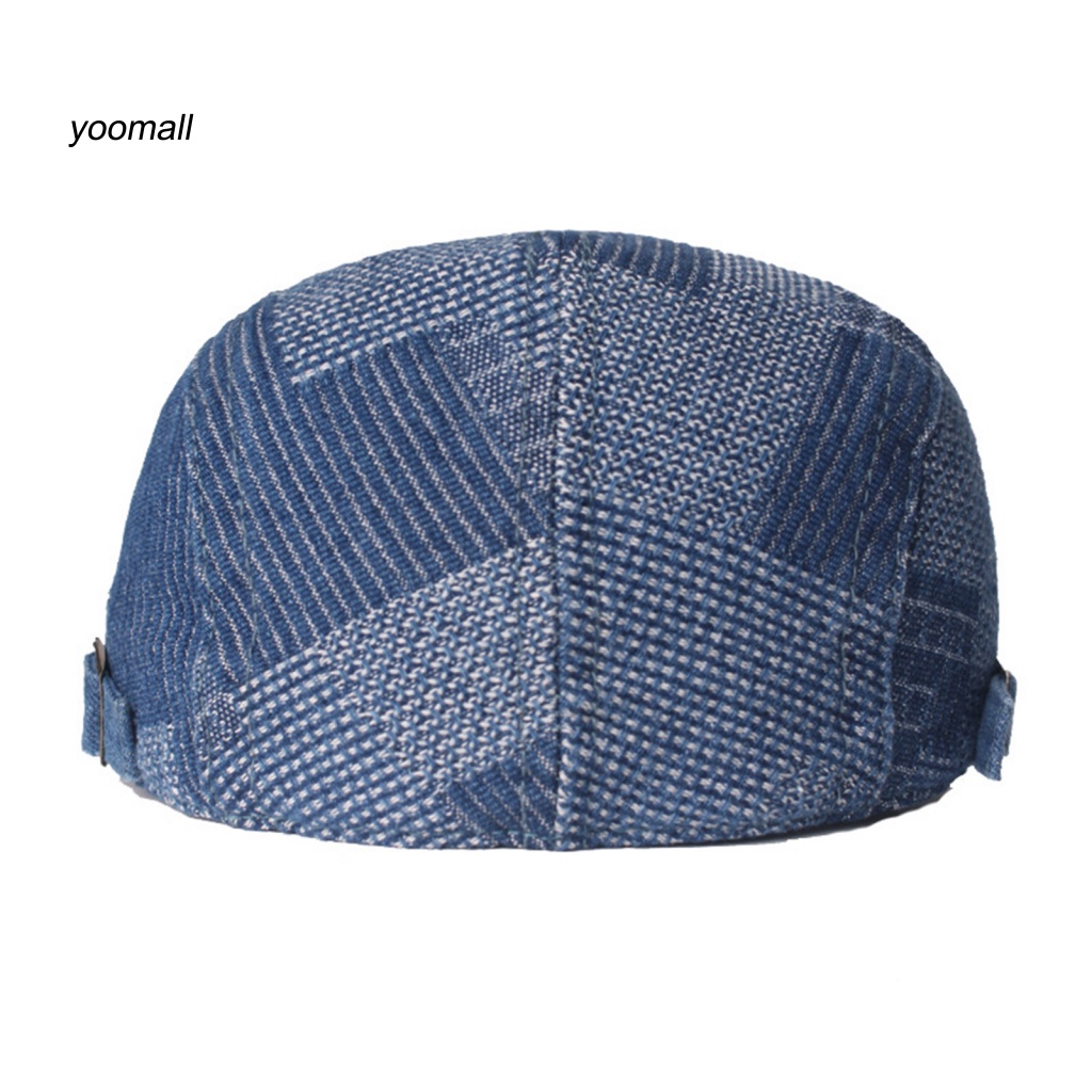 Mũ Beret Vải Denim Vành Ngắn Chống Nắng Màu Trơn Phong Cách Cổ Điển Có Thể Điều Chỉnh Cho Nam Và Nữ