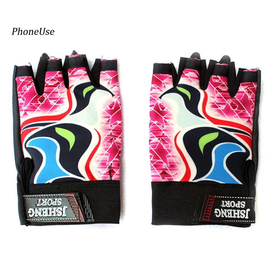 1 Đôi Găng Tay Da PU Hở Ngón Độ Co Giãn Cao Chống Trượt Có Thể Điều Chỉnh Hỗ Trợ Câu Cá / Leo Núi / Săn