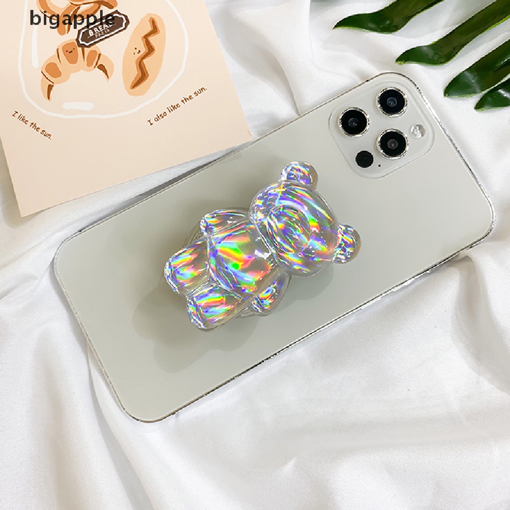 Bigapple Giá Đỡ Điện Thoại Hình Gấu Pha Lê Nhiều Màu 3D Hàn Quốc RDG