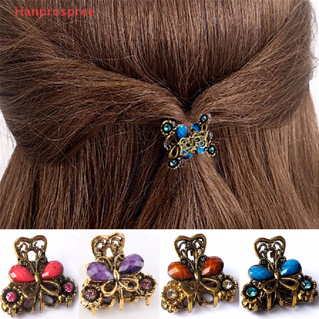 Kẹp Tóc Hình Bướm Mini Bằng Nhựa Resin Phong Cách Retro Thời Trang Cho Nữ